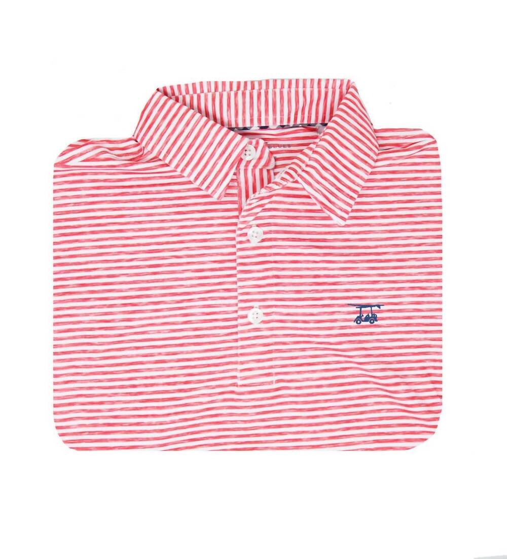 NEW BALD HEAD BLUES men's albatross polo in heather state red / white